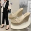 Giày sandal đế dày đế dày dành cho nữ mặc ngoài mùa hè, giày cao gót thời trang và dép đa năng