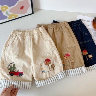 Quần mỏng mùa hè dành cho trẻ em ~ Quần short cuộn tròn bằng vải cotton nguyên chất kiểu Nhật