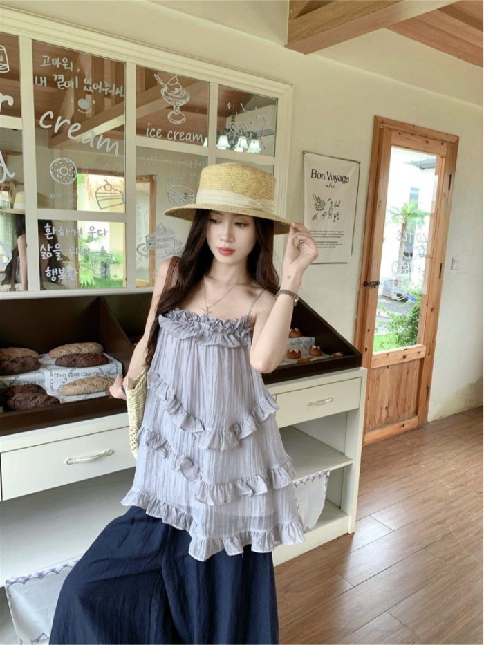 Xù Lông Tím Yếm Nữ Thu Đông Mới Ngắn Áo Khoác Ngoài Không Tay Lộ Xương Đòn Hàng Đầu Hợp Thời