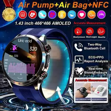 Đồng thông minh mới 2026, huyết áp chính xác, axit uric, đo điện tâm đồ+PPG, đồng hồ sức khỏe nam, thể thao, tập luyện,
