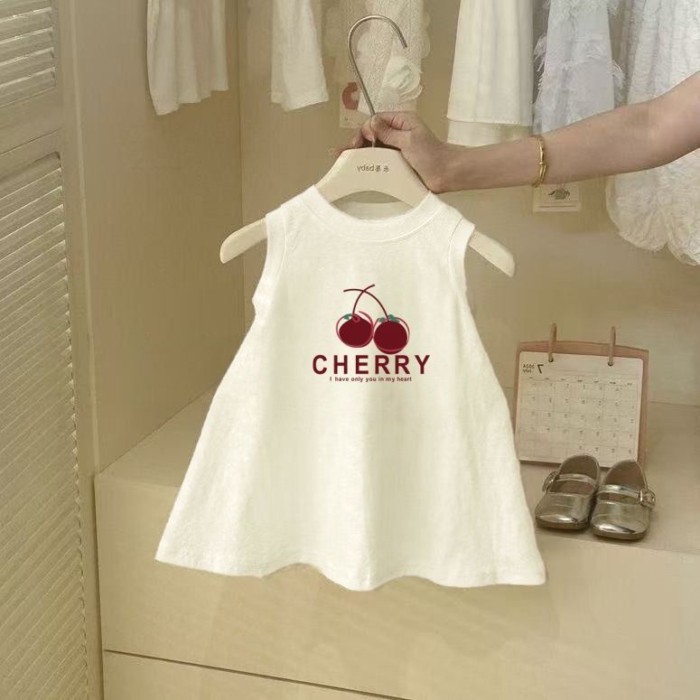 Mùa hè phong cách mới 100% cotton bé gái váy in hình thời trang và dễ thương váy vest đa năng th