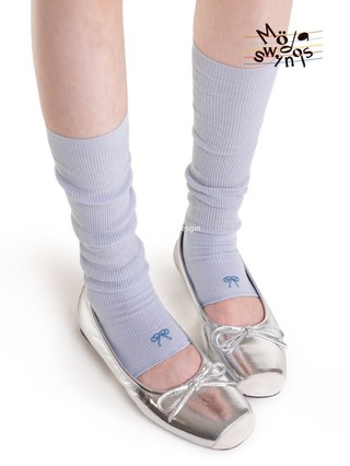 Dễ thương tất cọc thêu nơ màu hồng mỏng manh, phong cách Ballet, phù hợp mùa hè