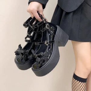 Đồng Phục Giày Cho Nữ, Ngọt Ngào Và Đa Năng Siêu Giày Cao Gót Gothic Nhỏ Giày Da