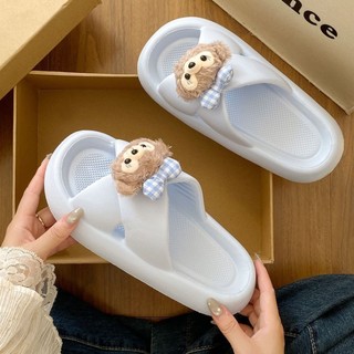 Dép hoạt hình dễ thương mới với đế mềm dày để mặc bên ngoài, dép phòng tắm Shirley Rose đa năng và