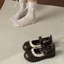 Giày da nhỏ cổ điển Mary Jane dành cho nữ mũi tròn, nữ sinh viên lolita mềm mại Pháp với váy,