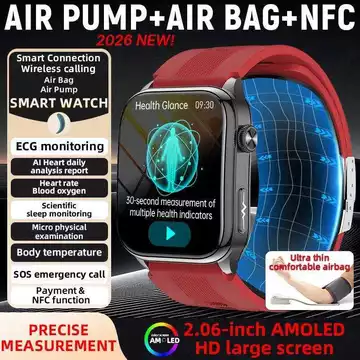 Đồng thông minh LIGE 2026 có chức năng huyết áp bằng túi khí, nam giới, đo mỡ máu, ECG+PPG, NFC, gọi điện BT, đồng hồ s