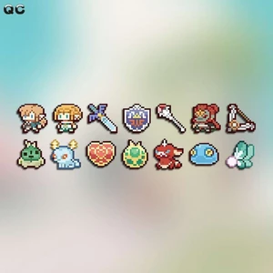 Galaxy Catch Tôm Hộ Gia Đình Zelda Pixel Phong Cách Xe Đạp Leo Núi Sửa Đổi Xe Mini Miếng Dán Xe Đạp Hai Chiều Miếng Dán Trike