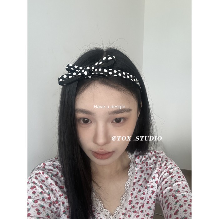 Have u desgin Hàn Quốc Dễ Thương Cầm Tay Nơ Acetate Chấm Bi Băng Đô Phù Hợp Với Chống Trơn Trượt Thời Trang Tinh Tế Phụ Kiện Tóc
