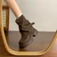 Retro Maillard Tăng Chiều Cao Giày Boot Cổ Ngắn Cho Nữ Mùa Xuân Và Mùa Hè Mới Nhỏ Giày Bốt Ma