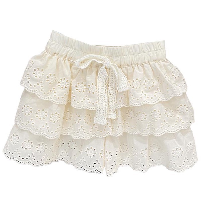Quần short cotton thân thiện với da bé gái Quần ren bé gái nóng bỏng