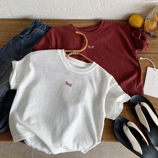 Áo thun mỏng trẻ em nam mùa hè trẻ em màu trơn hàng đầu thoáng khí cho bé tay ngắn bằng vải cotton