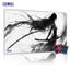 Thảm chơi nghệ thuật Samurai nữ màu đen trắng - 14X24 inch, chống trượt, hoàn hảo cho người hâm mộ trò chơi thẻ giao dịch, cuộc họp gia đình & có thiết kế mực Samurai sống động