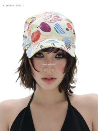 Have u desgin Hoạt Hình Nhật Bản Graffiti Dây Đeo Mũ Bóng Chày Nữ Thời Trang Hot Girl Đường Phố Khăn Mũ Chống Nắng Nam