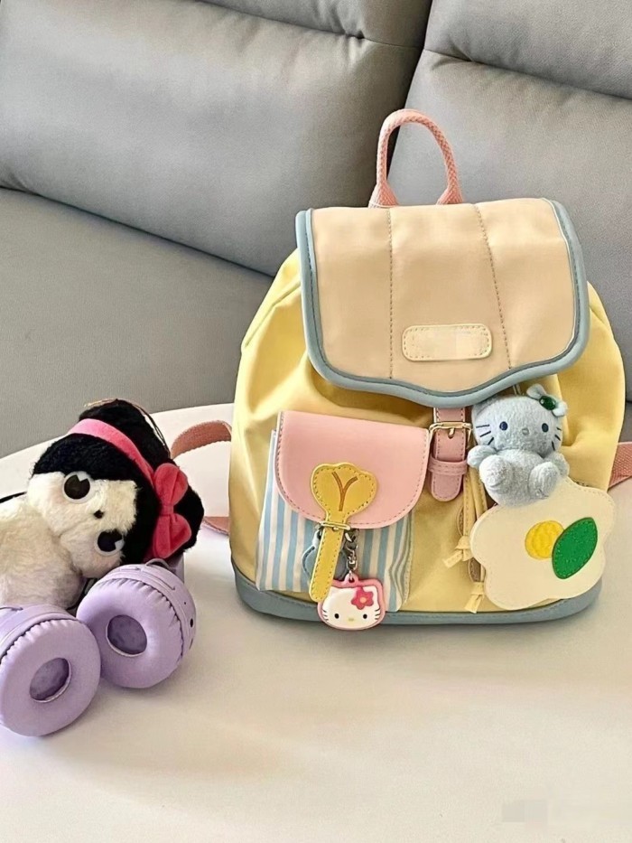 Ba Lô Mini Mới Túi Du Lịch Sinh Viên Đại Học Dễ Thương Màu Sắc Tương Phản Nhỏ Học Ba Lô Nhỏ N