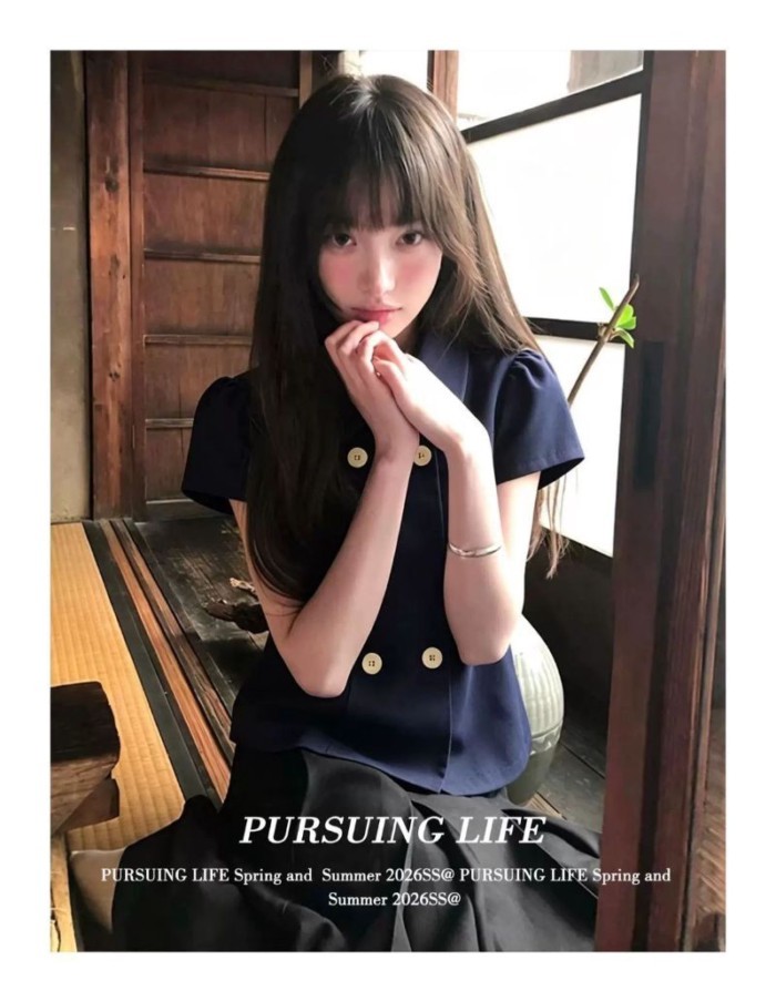 Cô Gái Nhật Bản Búp Bê Cổ Đôi Ngực Nhỏ Tay Bay Mùa Hè Giảm Béo Đa Năng Sweet Top Dành Cho Nữ