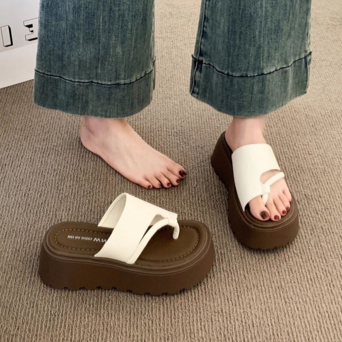Dép xỏ ngón đế dày đế dày nữ mặc mùa hè không mỏi chân, dép xỏ ngón đi biển thời trang cao cấp
