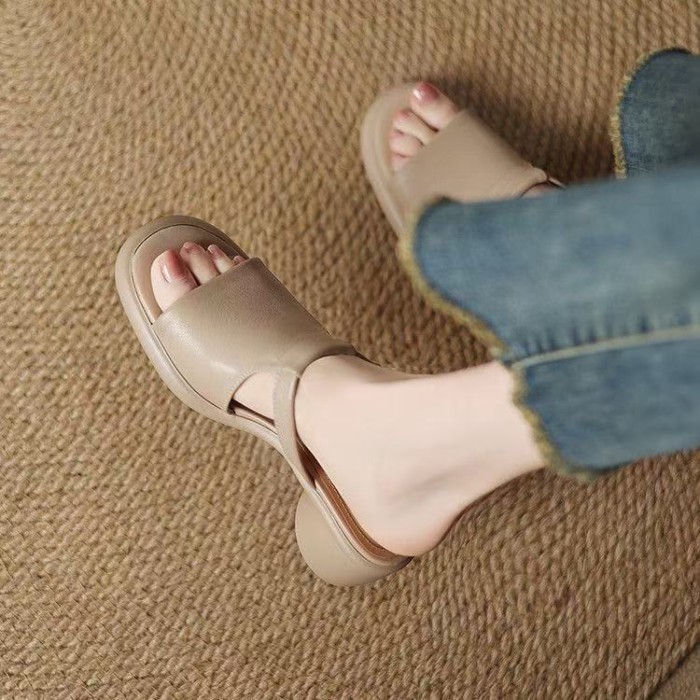 đôi dép lê đế mềm da mềm đế dày mùa hè dép sandal một dây thời trang mới đi chơi
