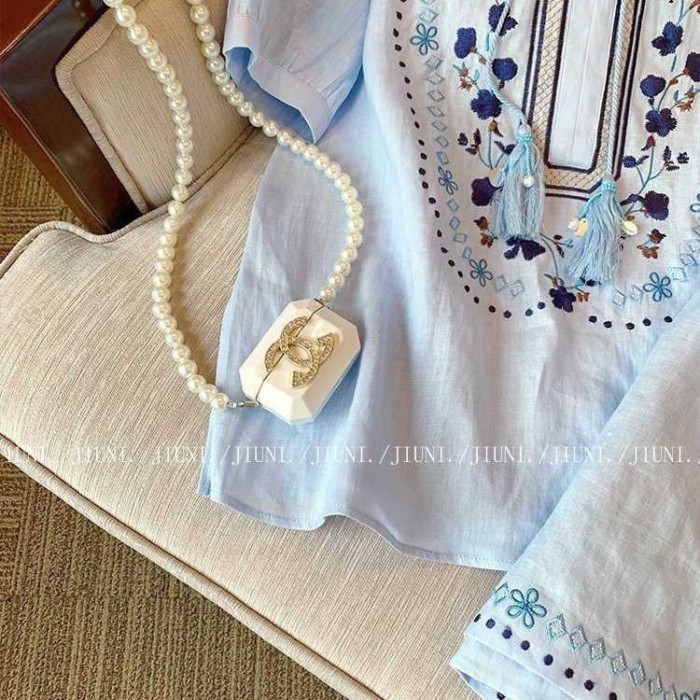 Set trang phục thời trang cao cấp, sơ mi xanh hoa ngọt ngào, set hai dây quần short ống rộng