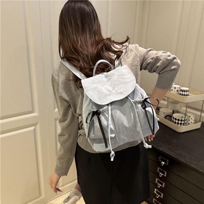 Ba lô vải nơ  ba lô nữ thời trang Hàn Quốc ba lô thích hợp túi du lịch dung tích lớn