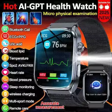 Đồng AI chẩn đoán ECG mới 2025 giới, đo huyết áp, lipid, axit uric, AI-GPT, hỏi đáp minh, đồng hồ thông minh sức khỏe d