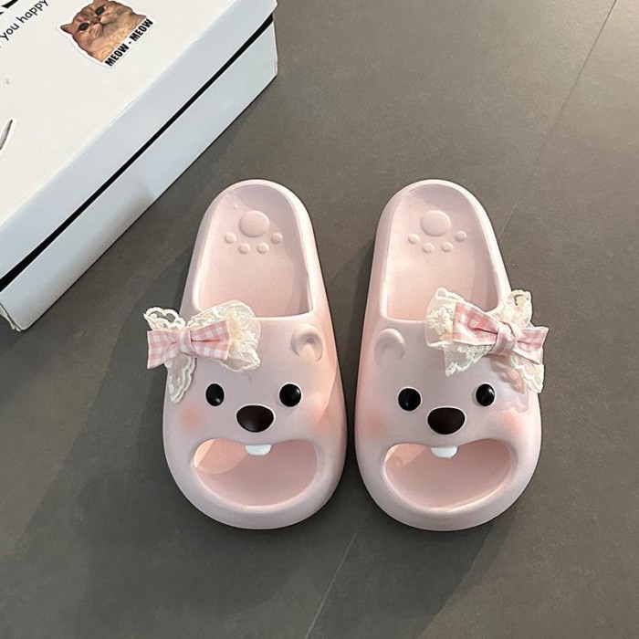 Little Beaver Sandal Dép Bé Gái Nhà Mùa Hè Mới Hoạt Hình Nhẹ Đế Mềm Dép Đi Trong Nhà