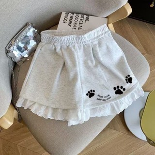 Quần short trẻ em cỡ vừa và lớn phối ren mùa hè dễ thương cho trẻ em quần dài ống rộng đa năng