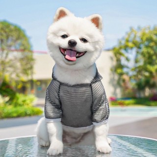 [Hàng có sẵn] Quần áo chống nắng có mũ trùm đầu bằng lưới mỏng mùa hè dành cho chó Quần áo thú cưng nhẹ thoáng khí chuyên dụng 1-8,5kg