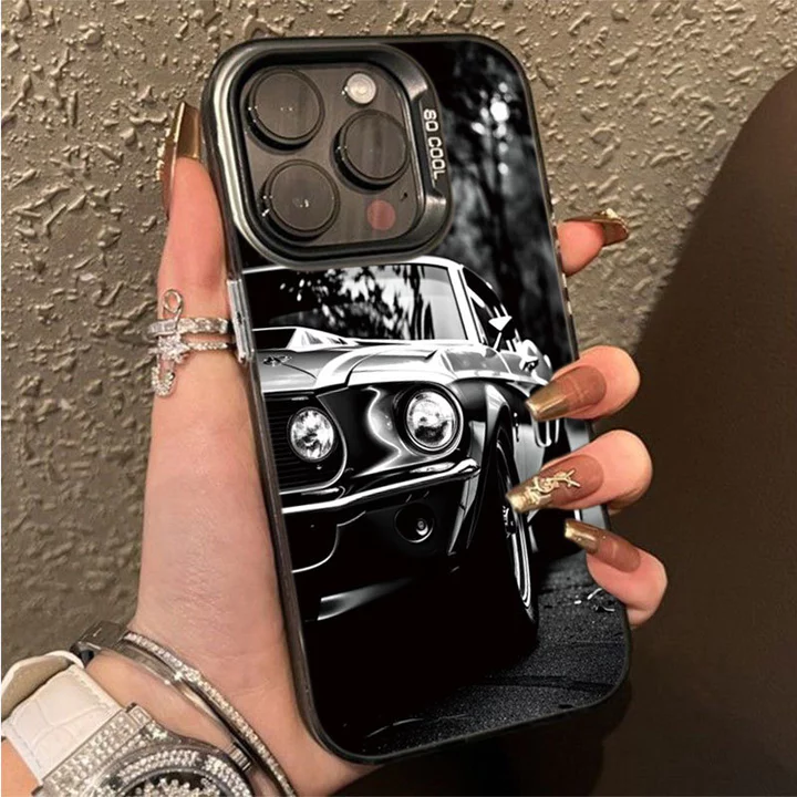 Ốp Lưng xe cũ âm đen IMD Cứng Nhám cho iPhone 17 16 15 14 13 12 11 Pro Max 7 8 Plus XS Chống Sốc Vỏ