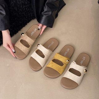 mùa hè có khóa có thể điều chỉnh dép đi trong nhà phong cách Hàn Quốc đa năng mặc ngoài váy phẳn