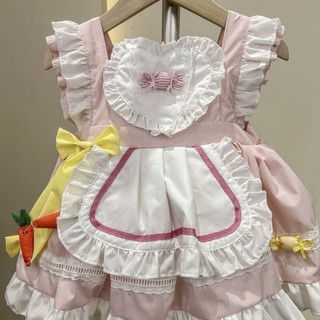 [Hàng có sẵn] Váy hầu gái ren hoa màu hồng cho thú cưng Mèo dễ thương 0,5-15kg