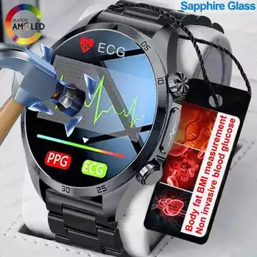 Đồng hồ thông minh y tế chuyên nghiệp 2026 dành cho nam, đo điện tâm đồ (ECG), đường huyết, axit uric, mỡ máu, huyết áp