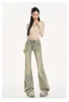 Quần jeans bootcut xanh nhạt 40.80 dành cho nữ, cạp cao mới, đa năng, giảm béo, thiết kế thời thượn