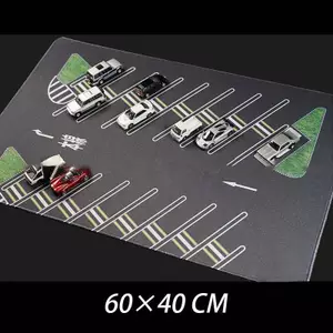 Thảm cảnh 60CM Tỉ lệ 1: 64 Đường cảnh bãi đậu xe Thảm cho xe Diecast Mô hình đồ chơi Màn hình cảnh mô phỏng Tấm lót chuột xe (Chỉ có bàn di chuột)