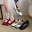Cô Gái Ballet Một Khóa Flat Giày Ba Lê Bên Trong Tăng Chiều Cao Giày Đơn Mũi Vuông Đầu Xuân P