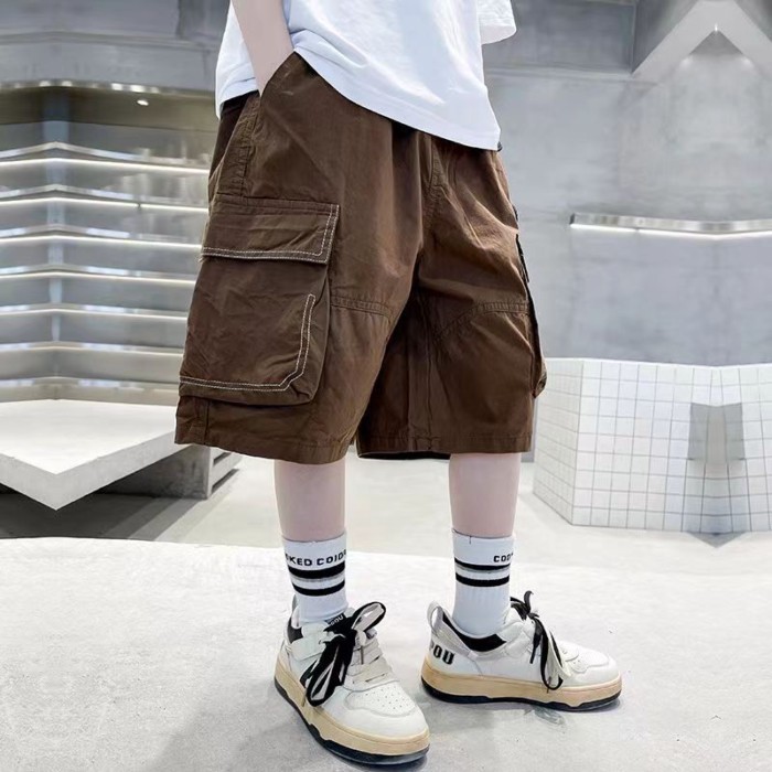 Quần short bé trai phong cách mùa hè mới cỡ vừa và lớn dành cho trẻ em phong cách Hàn Quốc qu