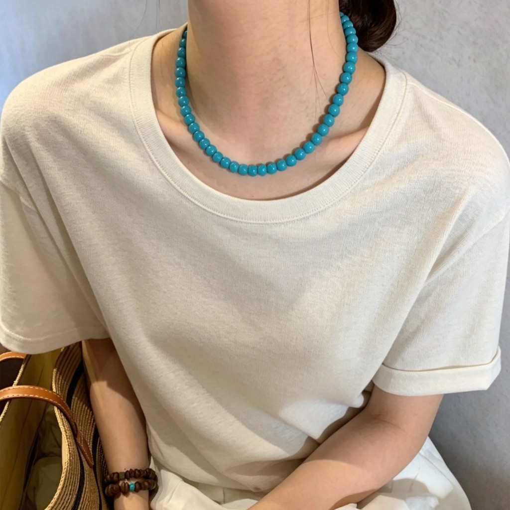Vòng cổ đính cườm đầy màu sắc Vòng cổ chuỗi xương đòn dành cho nữ