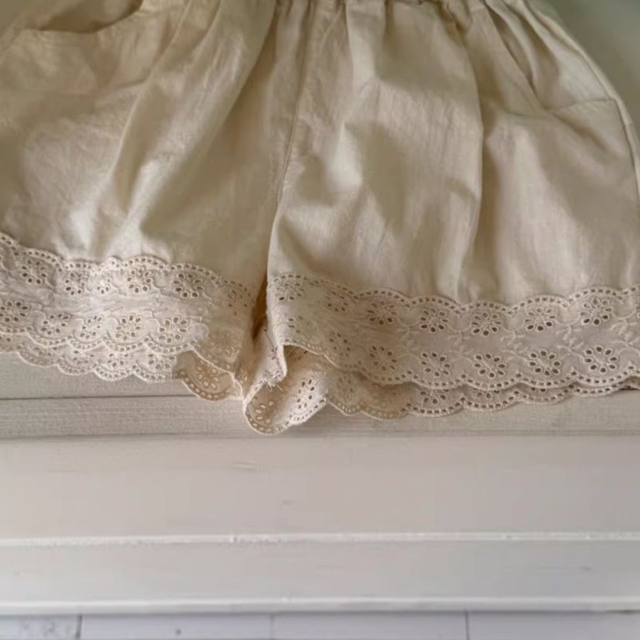 bé gái nguyên chất quần short cotton đơn giản và đa năng màu trơn dáng rộng thoáng khí quần r