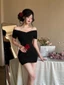 Thiết kế thời trang thuần khiết khao khát của Pháp, váy một vai, kiểu dáng đa dạng, váy ngắn