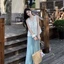 Áo yếm màu xanh mới mùa hè, ngọt ngào và rộng rãi, thiết kế dây đeo giảm tuổi, vest không tay