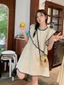 Đầm Không Tay Sọc Nữ Phong Cách Hàn Quốc Thiết Kế Ruffle Không Đều Váy Búp Bê Ôm
