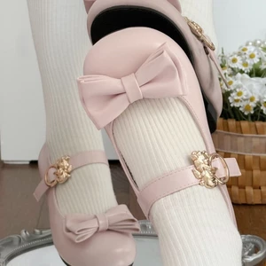 Lolita giày đế bệt mũi tròn ngọt ngào và dễ thương