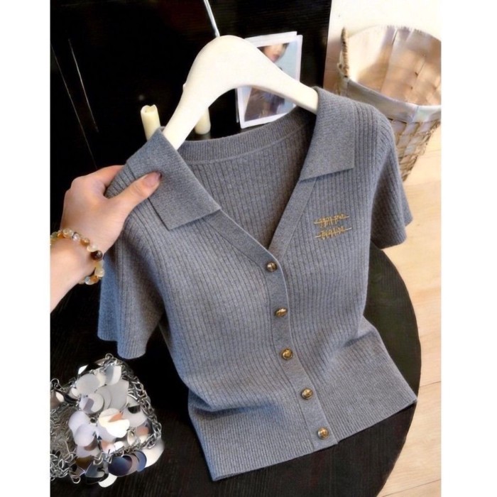 Áo thun nữ cổ polo lụa băng, sơ mi slim, áo thun ngắn tay mới ra mắt cho nữ
