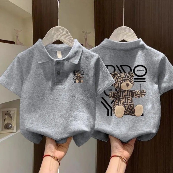Áo trẻ em nửa tay vừa và lớn cho trẻ em Áo sơ mi POLO mùa hè ve áo trẻ em quần áo ngắn tay th