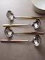 Màu Hồng Vàng Tay Cầm Dài Vỏ Canh Lẩu Rây Làm Dày Thìa Inox 304 Cho Súp Và Cháo