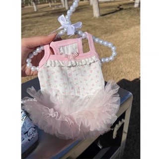 [Sẵn Sàng] Đầm Công Chúa Lông Tơ Phong Cách Ba Lê Dễ Thương Xuân Hè Mèo Thoáng Khí Chó Nhỏ Maltese Shih Tzu Quần Áo Thú Cưng 0.5-7kg
