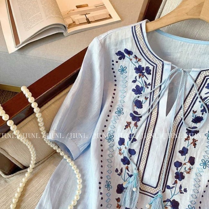 Set trang phục thời trang cao cấp, sơ mi xanh hoa ngọt ngào, set hai dây quần short ống rộng