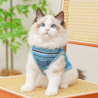 [Hàng có sẵn] Áo Vest dệt rỗng cầu vồng cho chó mèo Quần áo mùa hè có thể kéo 0,5-10kg