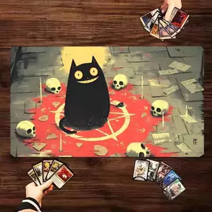 Magic Cat Style design Magic Gaming Mat Để bàn cho MTG / TCG Card Battle Commander Deck Thảm trải bàn chơi game chống trượt 900x400mm