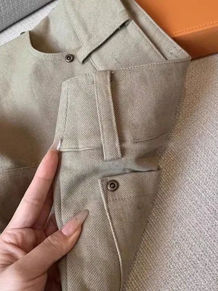 Quần Short Lười Kaki Denim Tăng Cường Ôm, Phù Hợp Xuân Hè