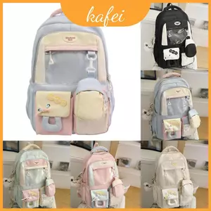 Ba lô đi học Nylon cho bé gái có lớp trong suốt và trang trí chữ cái cho các hoạt động hàng ngày